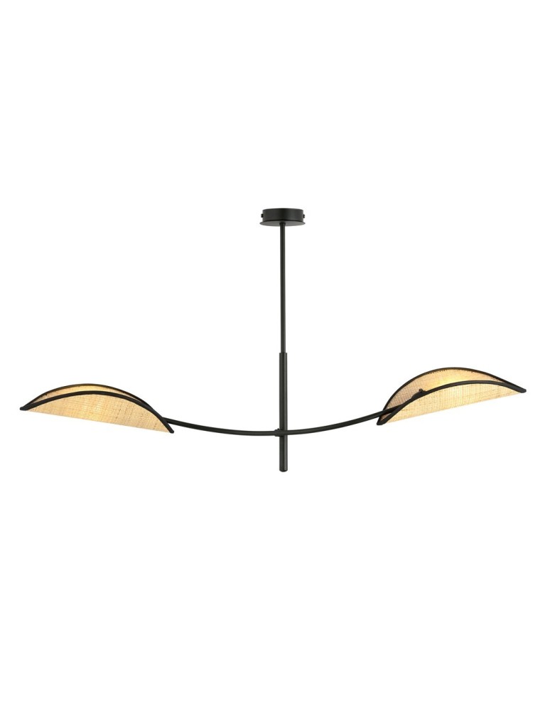 Pendant lamps - Emibig LOTUS 2 BLACK/RATTAN SUSPENSION LAMP BLACK 1108/2 - product kolory-swiatla.pl 1
