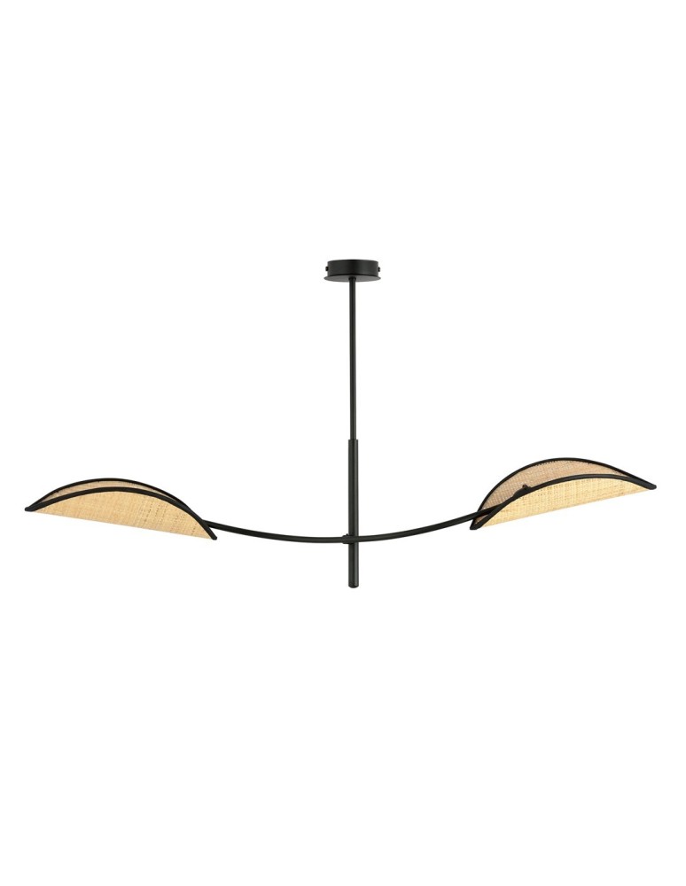 Pendant lamps - Emibig LOTUS 2 BLACK/RATTAN SUSPENSION LAMP BLACK 1108/2 - product kolory-swiatla.pl 2