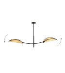 Lampy wiszące - Emibig LOTUS 2 BLACK/RATTAN LAMPA SUFITOWA CZARNY 1108/2 - produkt 3