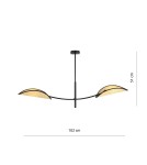 Pendant lamps - Emibig LOTUS 2 BLACK/RATTAN SUSPENSION LAMP BLACK 1108/2 - product 6