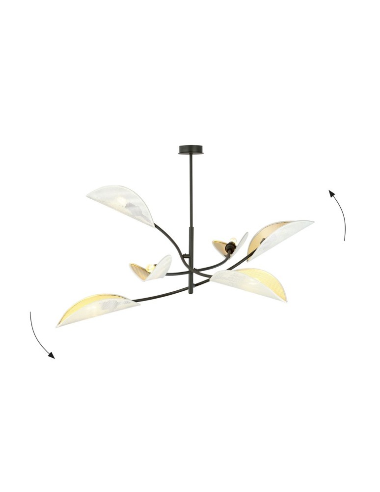 Emibig LOTUS 6 WHITE/GOLD LAMPA SUFITOWA CZARNY 1107/6