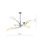 Lampy wiszące - Emibig LOTUS 6 WHITE/GOLD LAMPA SUFITOWA CZARNY 1107/6 - produkt 6