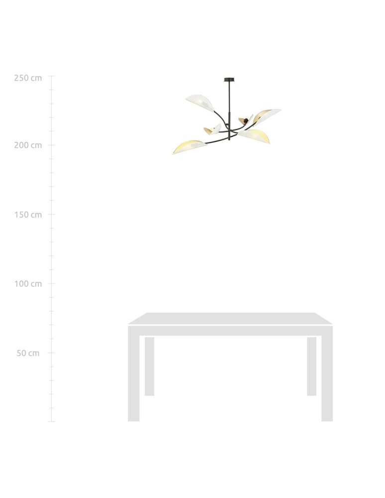 Emibig LOTUS 6 WHITE/GOLD LAMPA SUFITOWA CZARNY 1107/6