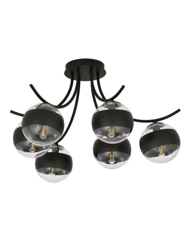 Emibig BOSTON 6 BLACK/STRIPE LAMPA SUFITOWA CZARNY 1111/6 - produkt 2