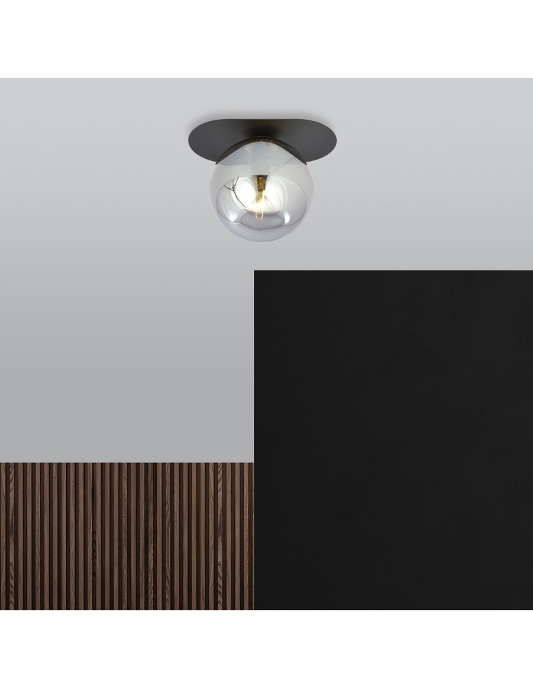 Small ceiling lamps - Emibig PLAZA 1 BLACK/GRAPHITE SUSPENSION LAMP BLACK 1119/1 - product kolory-swiatla.pl 4