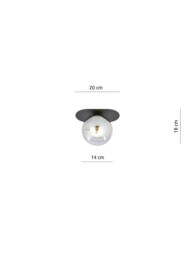 Small ceiling lamps - Emibig PLAZA 1 BLACK/GRAPHITE SUSPENSION LAMP BLACK 1119/1 - product kolory-swiatla.pl 6