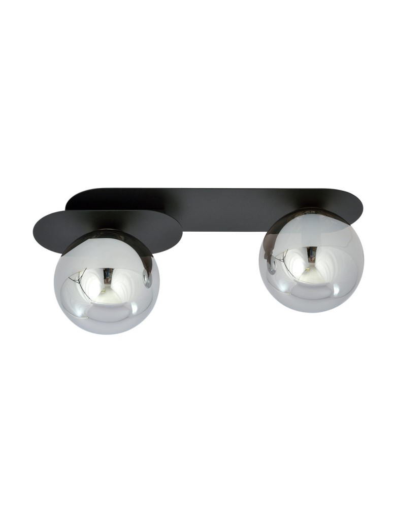 Small ceiling lamps - Emibig PLAZA 2 BLACK/GRAPHITE SUSPENSION LAMP BLACK 1119/2 - product kolory-swiatla.pl 2