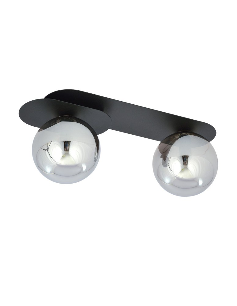 Small ceiling lamps - Emibig PLAZA 2 BLACK/GRAPHITE SUSPENSION LAMP BLACK 1119/2 - product kolory-swiatla.pl 5