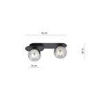 Small ceiling lamps - Emibig PLAZA 2 BLACK/GRAPHITE SUSPENSION LAMP BLACK 1119/2 - product 6