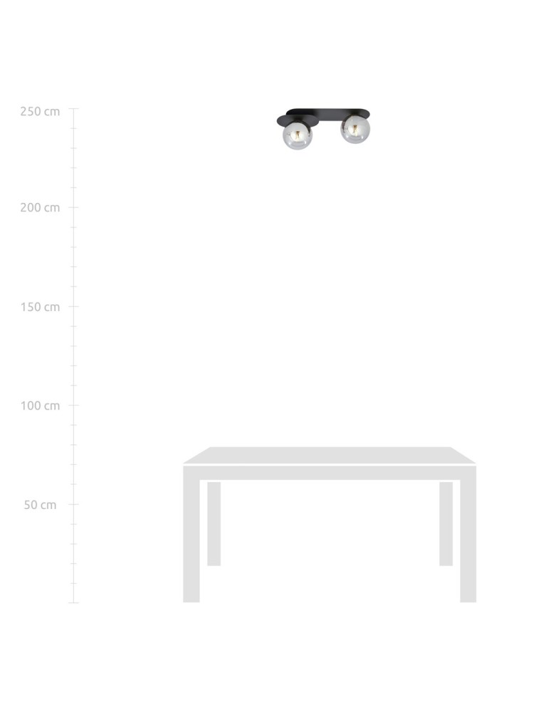 Small ceiling lamps - Emibig PLAZA 2 BLACK/GRAPHITE SUSPENSION LAMP BLACK 1119/2 - product kolory-swiatla.pl 7