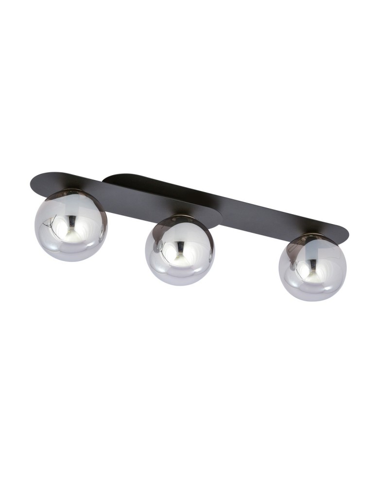 Ceiling lamps spheres - Emibig PLAZA 3 BLACK/GRAPHITE SUSPENSION LAMP BLACK 1119/3 - product kolory-swiatla.pl 5