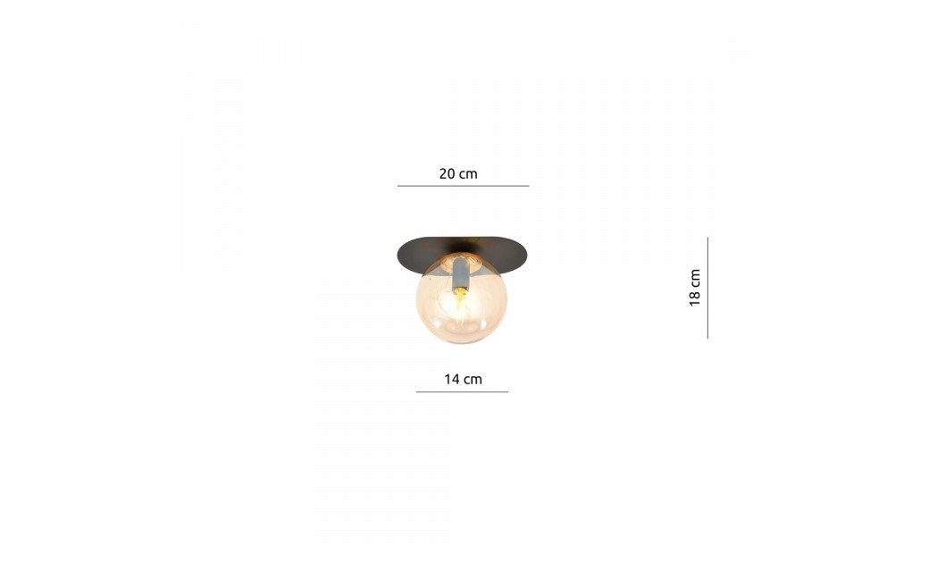Emibig PLAZA 1 BLACK/MIODOWY LAMPA SUFITOWA CZARNY 1120/1