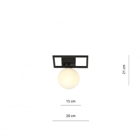 Emibig IMAGO 1E BLACK/OPAL LAMPA SUFITOWA CZARNY 1130/1E