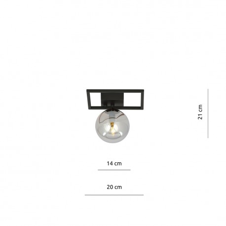 Emibig IMAGO 1E BLACK/GRAFIT LAMPA SUFITOWA CZARNY 1131/1E
