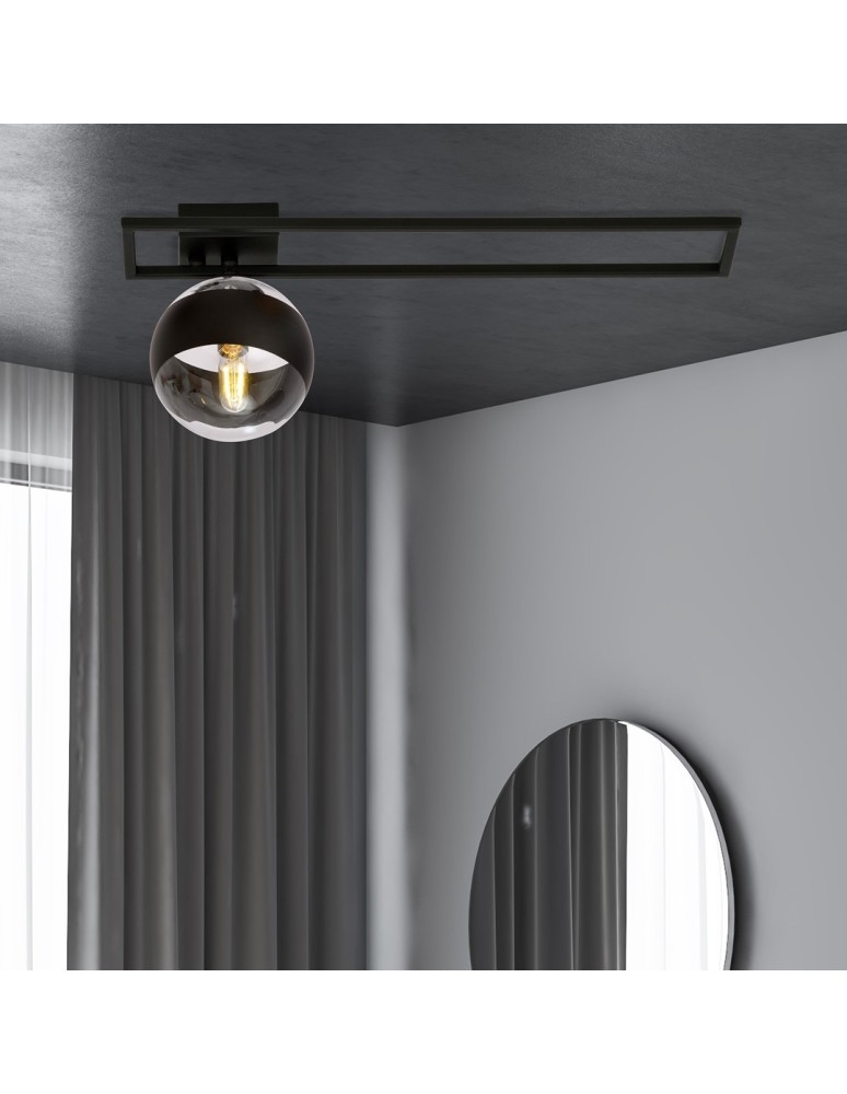 Ceiling lamps spheres - Emibig IMAGO 1C BLACK/STRIPE SUSPENSION LAMP BLACK 1132/1C - product kolory-swiatla.pl 4