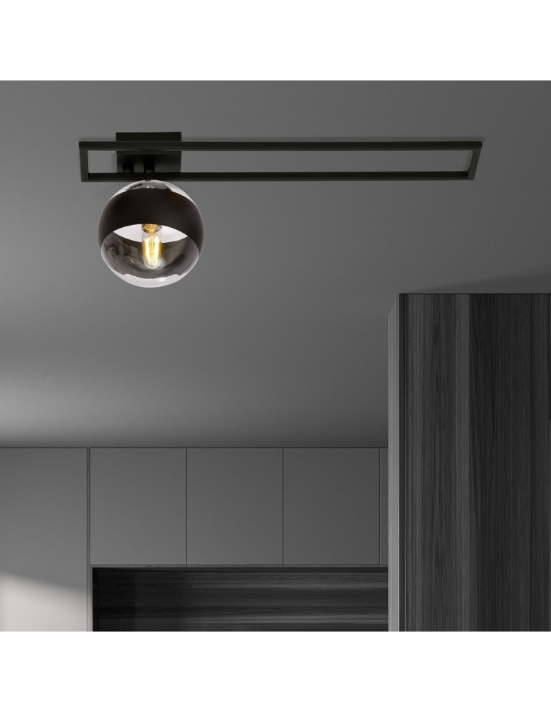 Ceiling lamps spheres - Emibig IMAGO 1C BLACK/STRIPE SUSPENSION LAMP BLACK 1132/1C - product kolory-swiatla.pl 5
