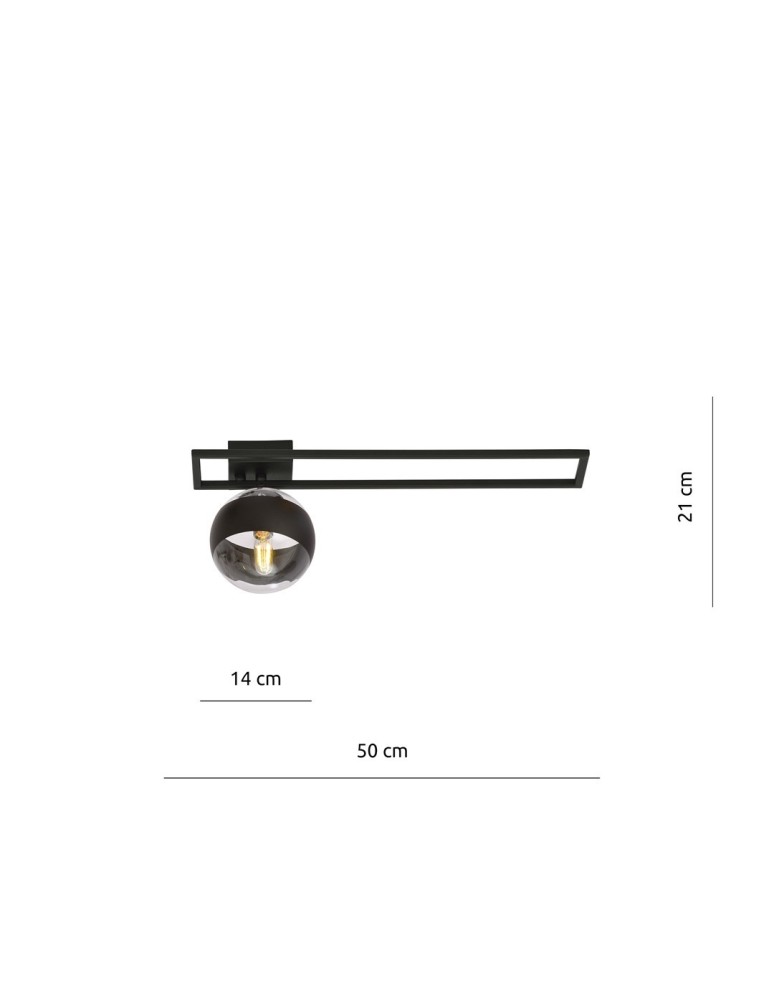 Ceiling lamps spheres - Emibig IMAGO 1C BLACK/STRIPE SUSPENSION LAMP BLACK 1132/1C - product kolory-swiatla.pl 7