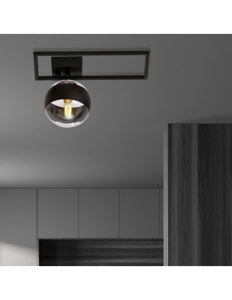 Ceiling lamps spheres - Emibig IMAGO 1D BLACK/STRIPE SUSPENSION LAMP BLACK 1132/1D - product kolory-swiatla.pl 5