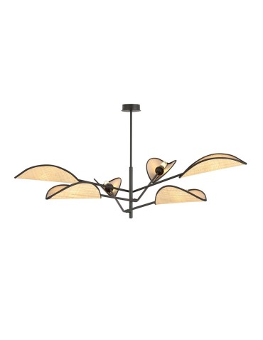 Emibig VENE 6 BLACK/RATTAN LAMPA SUFITOWA CZARNY 1160/6 - produkt 2