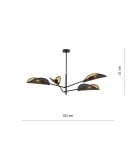 4 point chandelier - Emibig VENE 4 BLACK/GOLD SUSPENSION LAMP BLACK 1158/4 - product 7