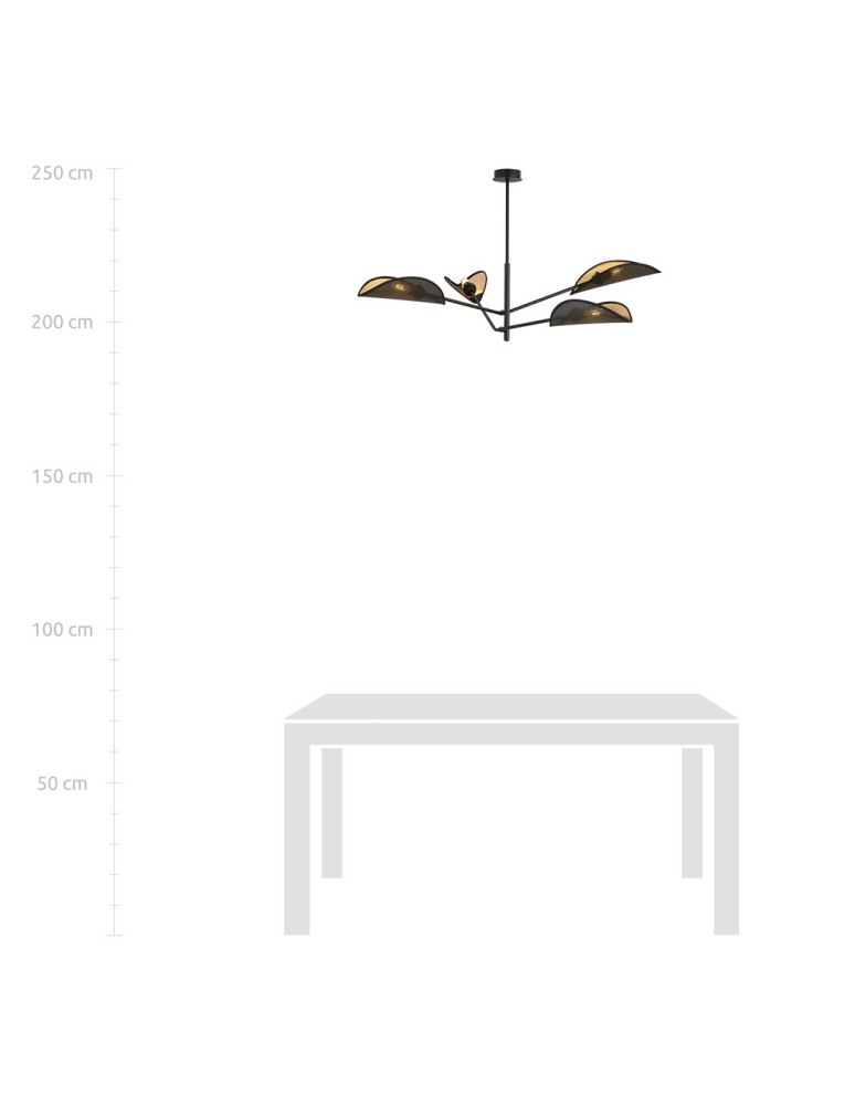 4 point chandelier - Emibig VENE 4 BLACK/GOLD SUSPENSION LAMP BLACK 1158/4 - product kolory-swiatla.pl 8