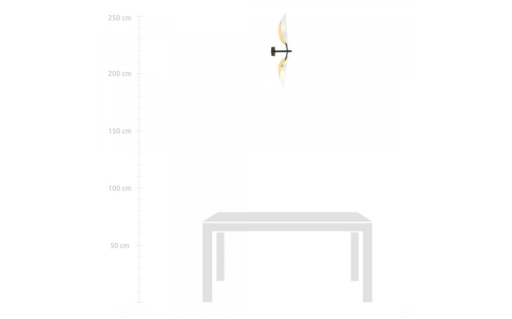 Emibig VENE K2 WHITE/GOLD KINKIET CZARNY 1159/K2