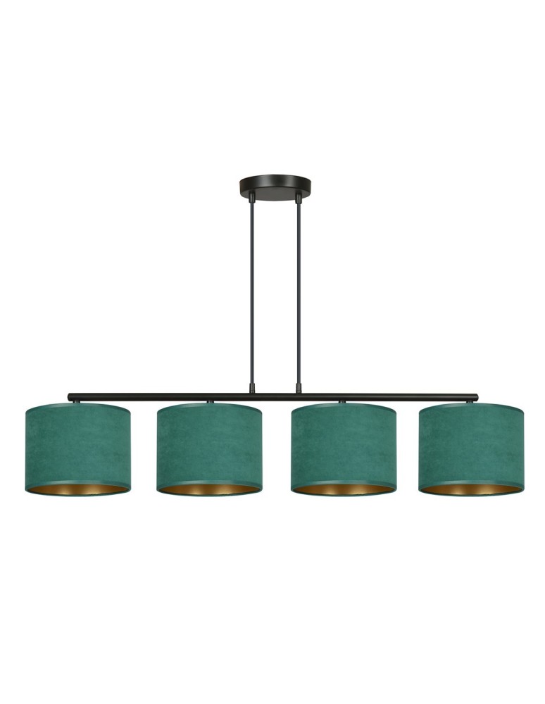 4 point pendant lamps - Emibig HILDE 4 BL GREEN PENDING LAMP BLACK 1051/4 - product kolory-swiatla.pl 10