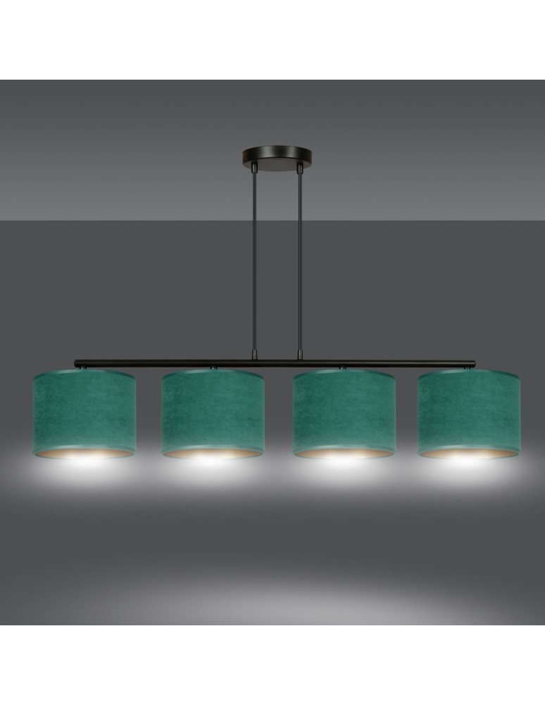4 point pendant lamps - Emibig HILDE 4 BL GREEN PENDING LAMP BLACK 1051/4 - product kolory-swiatla.pl 13