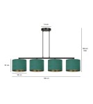 4 point pendant lamps - Emibig HILDE 4 BL GREEN PENDING LAMP BLACK 1051/4 - product 14