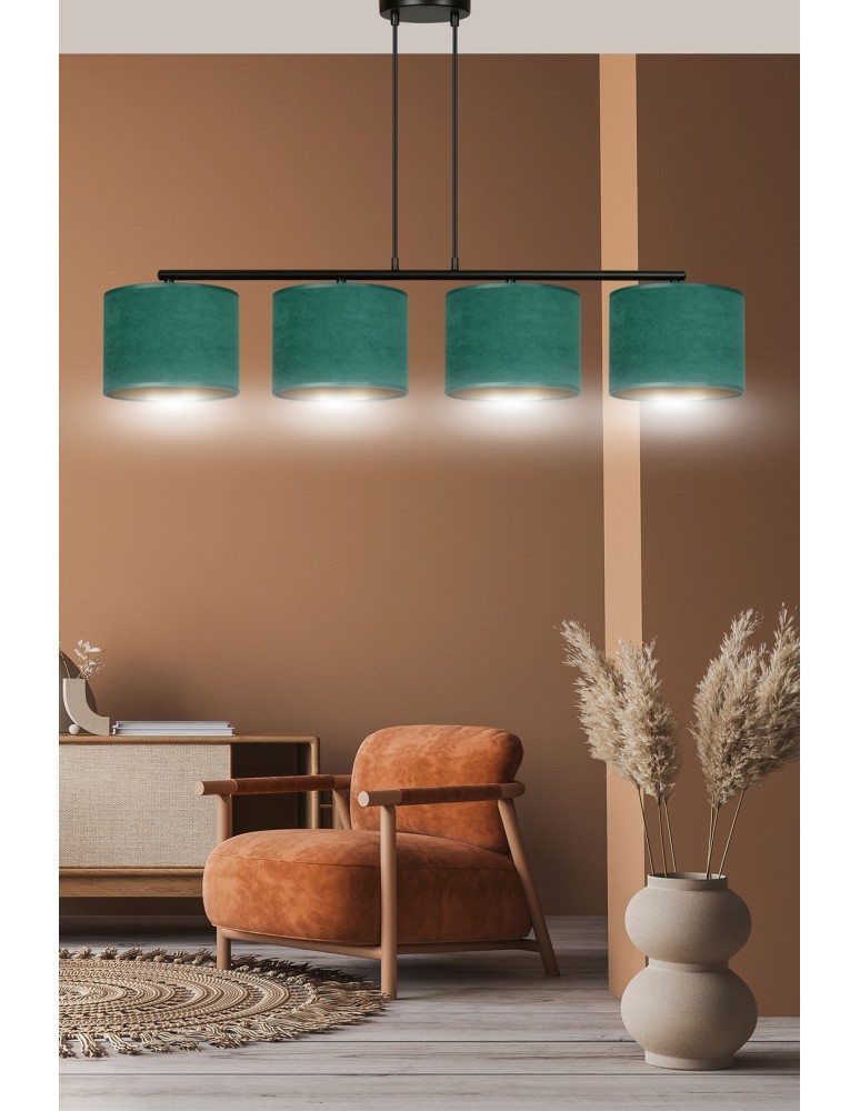 4 point pendant lamps - Emibig HILDE 4 BL GREEN PENDING LAMP BLACK 1051/4 - product kolory-swiatla.pl 17