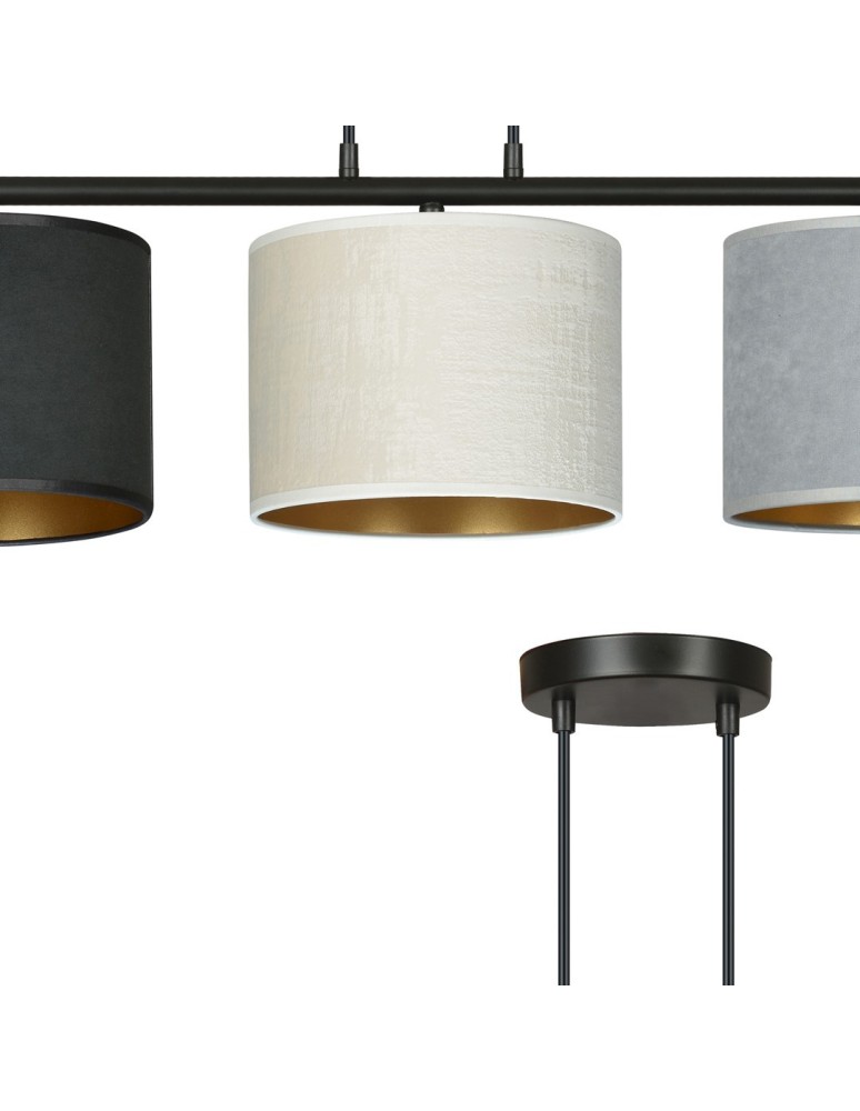 Multicolored pendant lamps - Emibig HILDE 3 BL MIX Pendant LAMP BLACK 1055/3 - product kolory-swiatla.pl 10