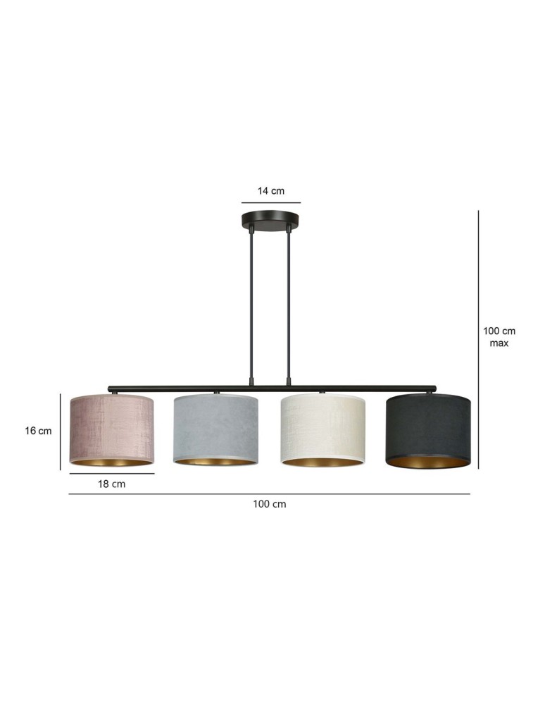 Multicolored pendant lamps - Emibig HILDE 4 BL MIX Pendant LAMP BLACK 1055/4 - product kolory-swiatla.pl 14