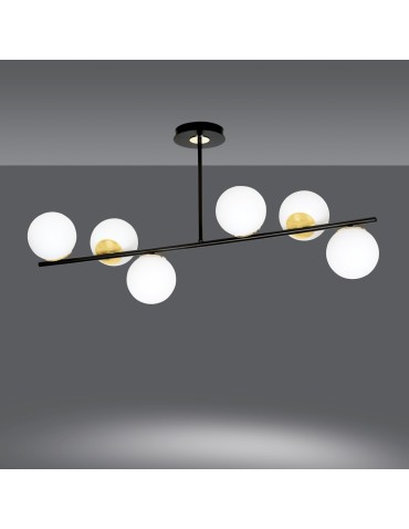 Emibig FLOKI 6 BLACK GOLD LAMPA SUFITOWA CZARNY/ZŁOTY 1022/6 - produkt 2
