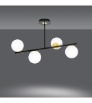 Ceiling lamps 4 points - Emibig FLOKI 4 BLACK GOLD SUSPENSION LAMP BLACK/GOLD 1022/4 - product 2