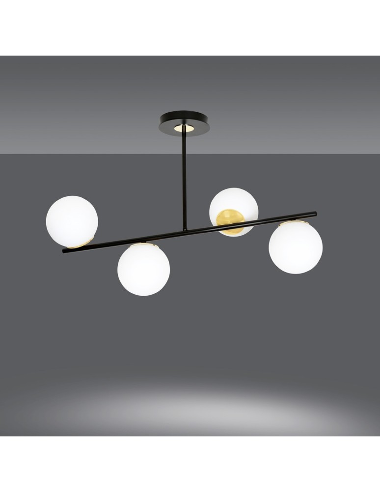 Ceiling lamps 4 points - Emibig FLOKI 4 BLACK GOLD SUSPENSION LAMP BLACK/GOLD 1022/4 - product kolory-swiatla.pl 2