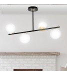 Ceiling lamps 4 points - Emibig FLOKI 4 BLACK GOLD SUSPENSION LAMP BLACK/GOLD 1022/4 - product 5