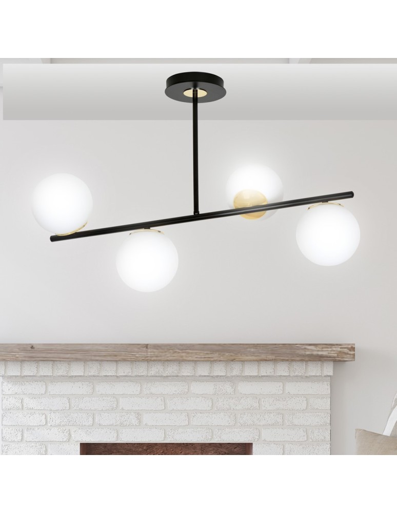 Ceiling lamps 4 points - Emibig FLOKI 4 BLACK GOLD SUSPENSION LAMP BLACK/GOLD 1022/4 - product kolory-swiatla.pl 5