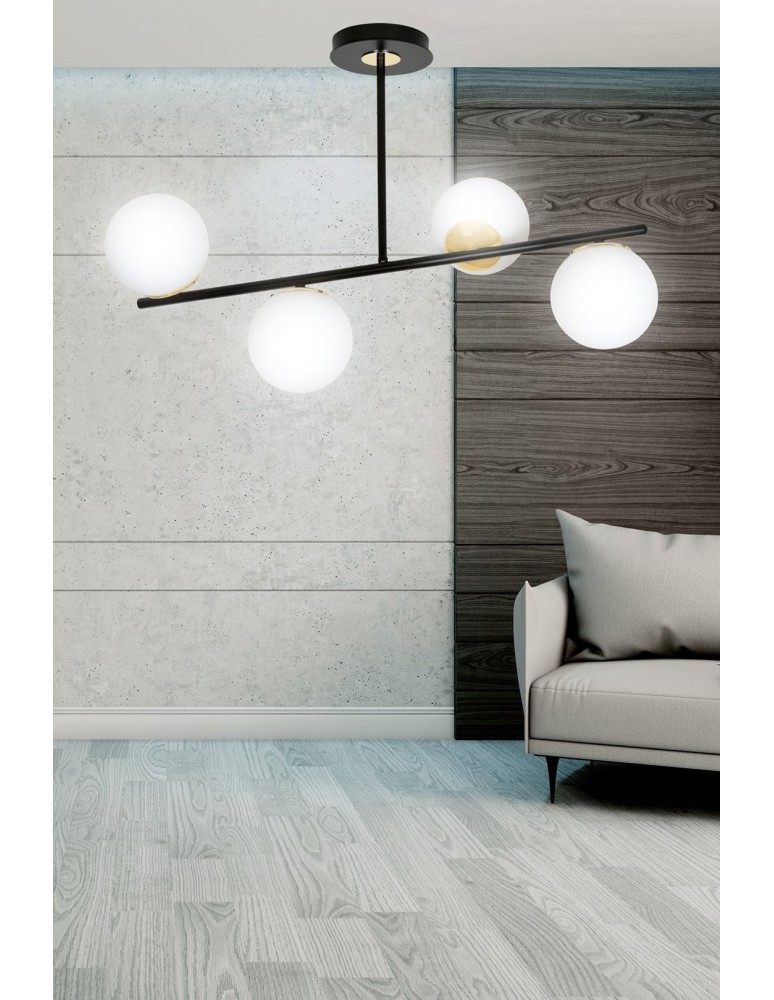 Ceiling lamps 4 points - Emibig FLOKI 4 BLACK GOLD SUSPENSION LAMP BLACK/GOLD 1022/4 - product kolory-swiatla.pl 6