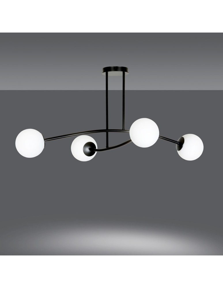 Ceiling lamps 4 points - Emibig HALLDOR 4 BLACK SUSPENSION LAMP BLACK 1024/4 - product kolory-swiatla.pl 2