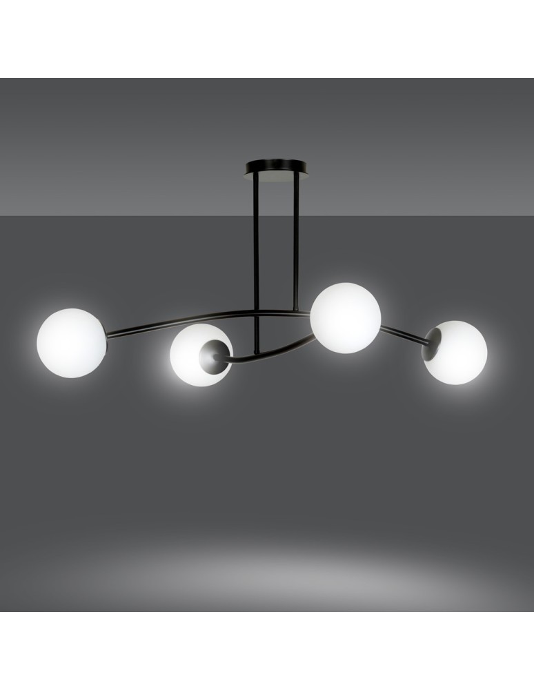 Ceiling lamps 4 points - Emibig HALLDOR 4 BLACK SUSPENSION LAMP BLACK 1024/4 - product kolory-swiatla.pl 3
