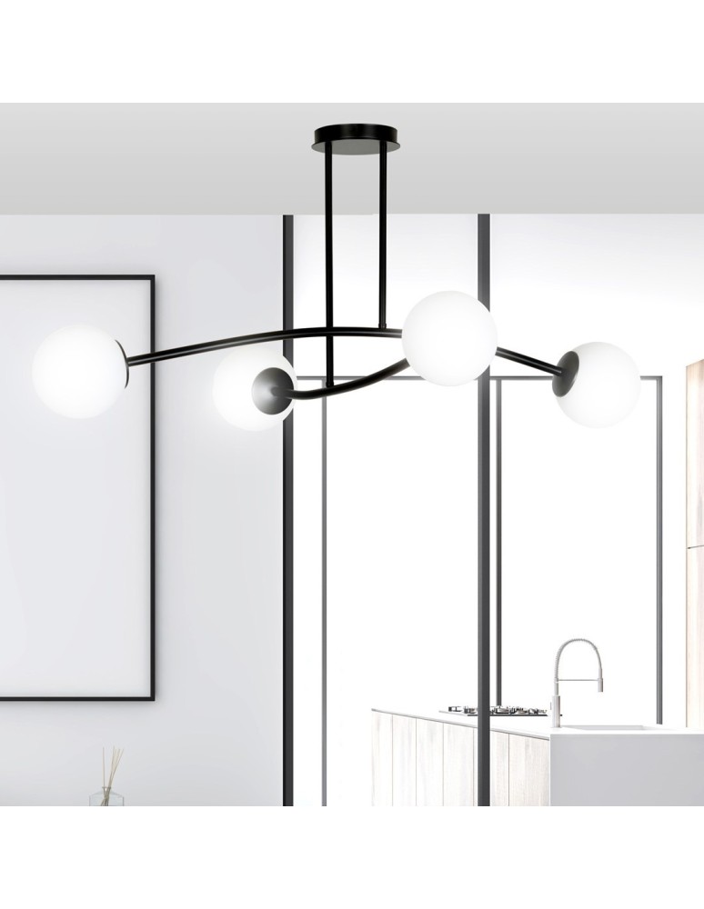 Ceiling lamps 4 points - Emibig HALLDOR 4 BLACK SUSPENSION LAMP BLACK 1024/4 - product kolory-swiatla.pl 5