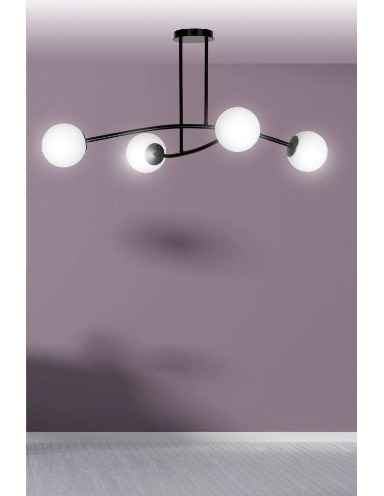 Ceiling lamps 4 points - Emibig HALLDOR 4 BLACK SUSPENSION LAMP BLACK 1024/4 - product kolory-swiatla.pl 6