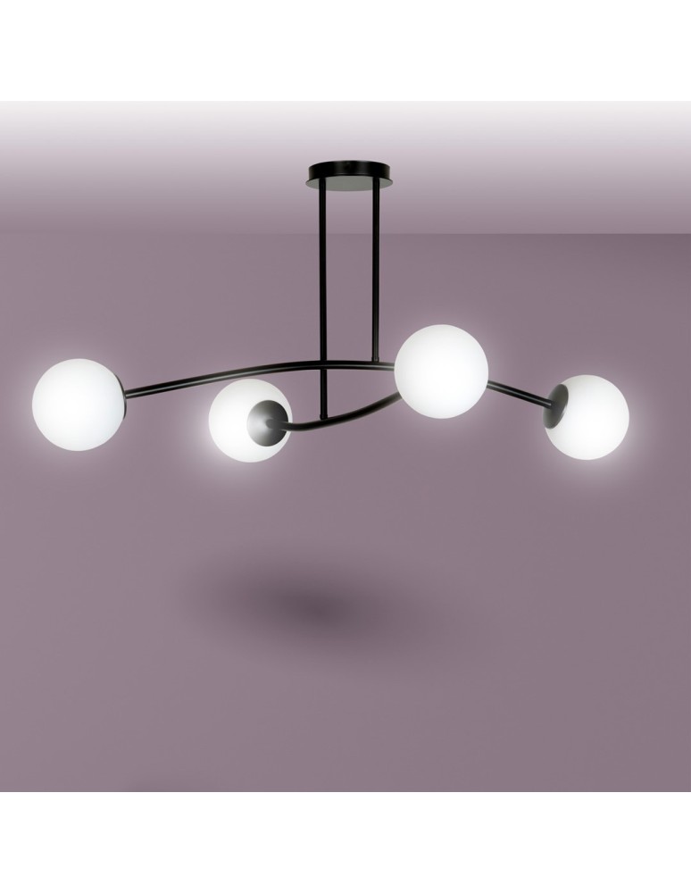 Ceiling lamps 4 points - Emibig HALLDOR 4 BLACK SUSPENSION LAMP BLACK 1024/4 - product kolory-swiatla.pl 7