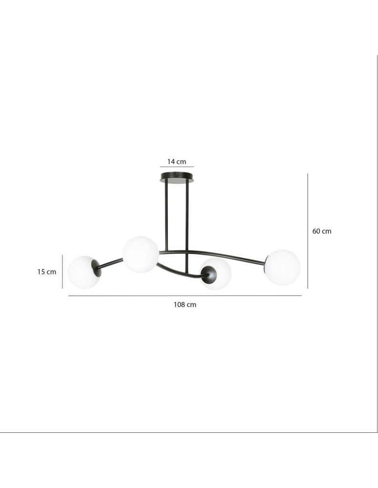 Ceiling lamps 4 points - Emibig HALLDOR 4 BLACK SUSPENSION LAMP BLACK 1024/4 - product kolory-swiatla.pl 9