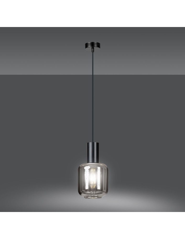 Single pendant lamps - Emibig INGVAR 1 BLACK SUSPENSION LAMP BLACK 1014/1 - product kolory-swiatla.pl 3