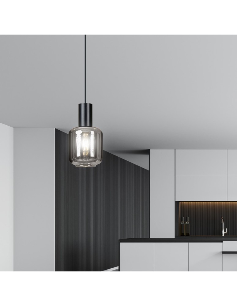 Single pendant lamps - Emibig INGVAR 1 BLACK SUSPENSION LAMP BLACK 1014/1 - product kolory-swiatla.pl 5