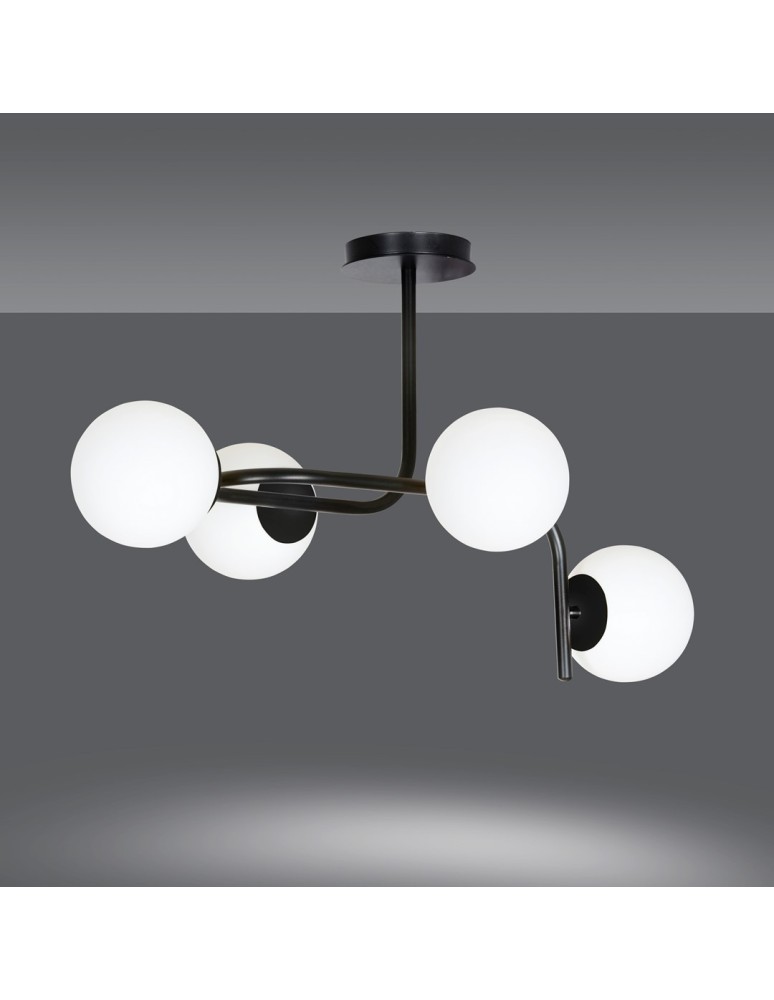 Ceiling lamps 4 points - Emibig KALF 4A BLACK SUSPENSION LAMP BLACK 1030/4A - product kolory-swiatla.pl 2