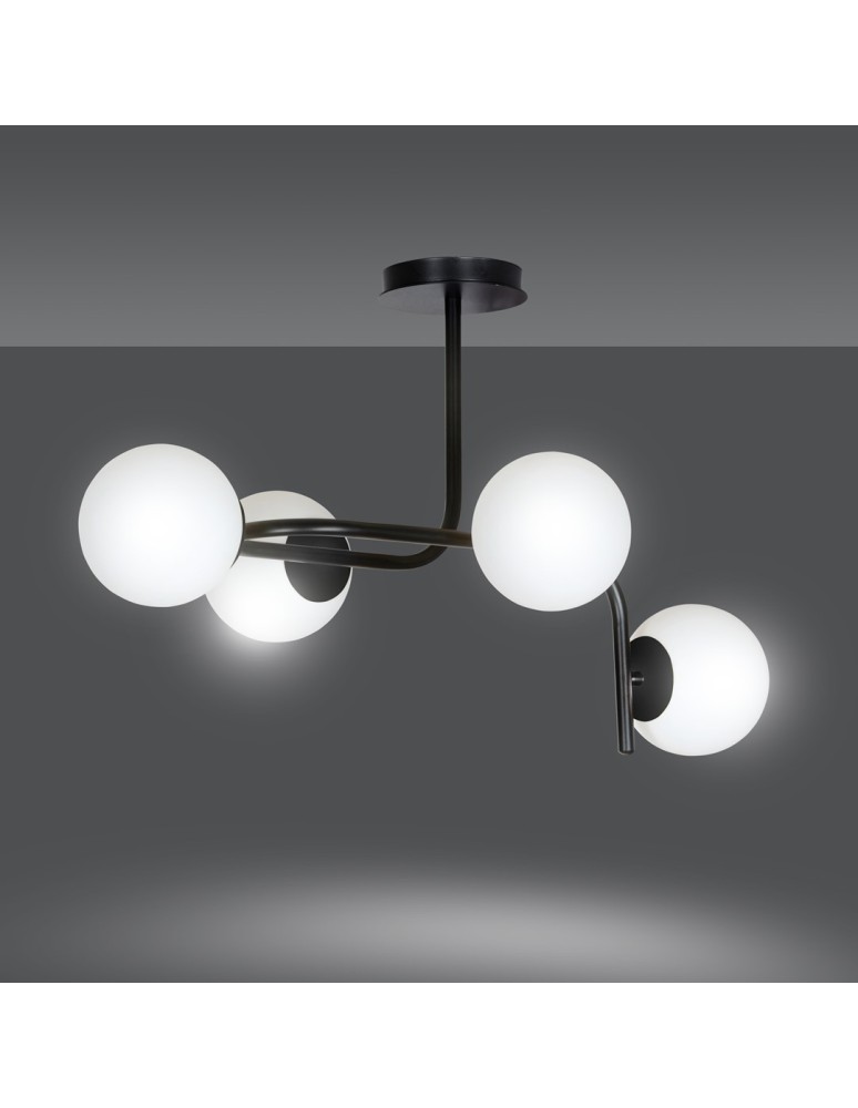 Ceiling lamps 4 points - Emibig KALF 4A BLACK SUSPENSION LAMP BLACK 1030/4A - product kolory-swiatla.pl 3