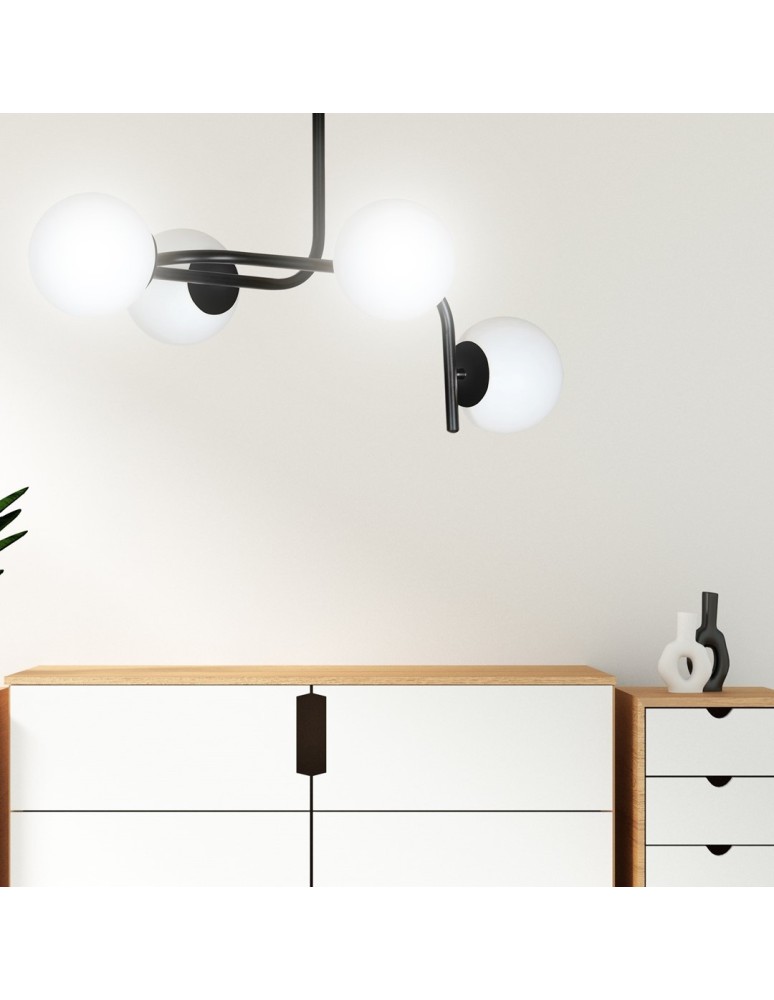 Ceiling lamps 4 points - Emibig KALF 4A BLACK SUSPENSION LAMP BLACK 1030/4A - product kolory-swiatla.pl 5