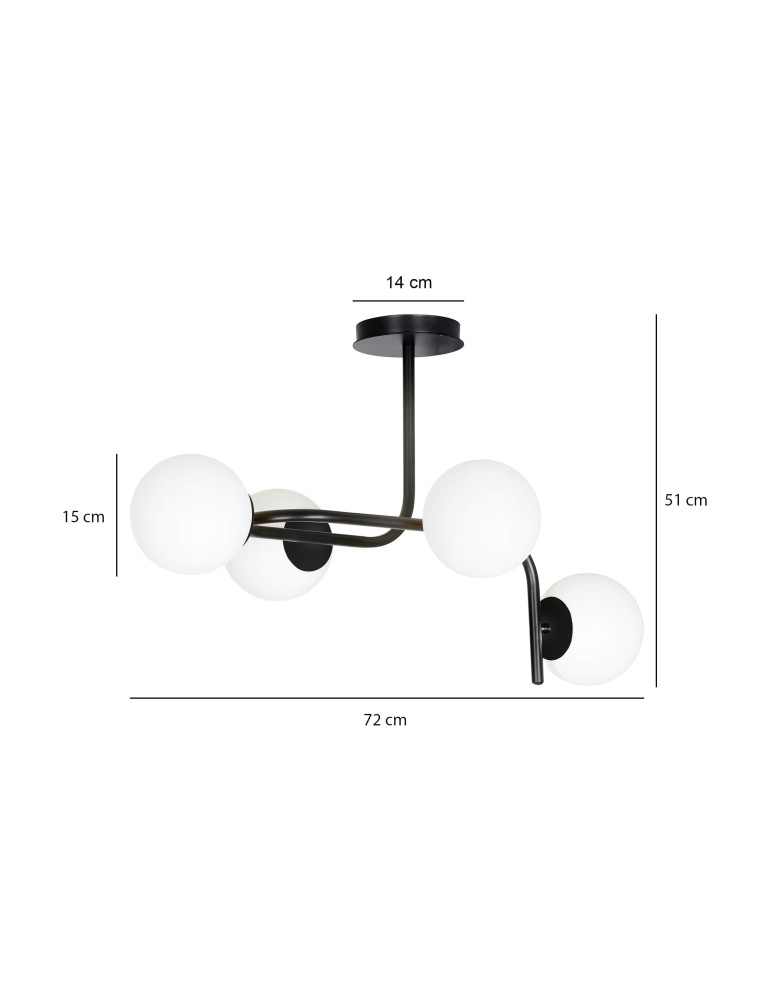 Ceiling lamps 4 points - Emibig KALF 4A BLACK SUSPENSION LAMP BLACK 1030/4A - product kolory-swiatla.pl 8